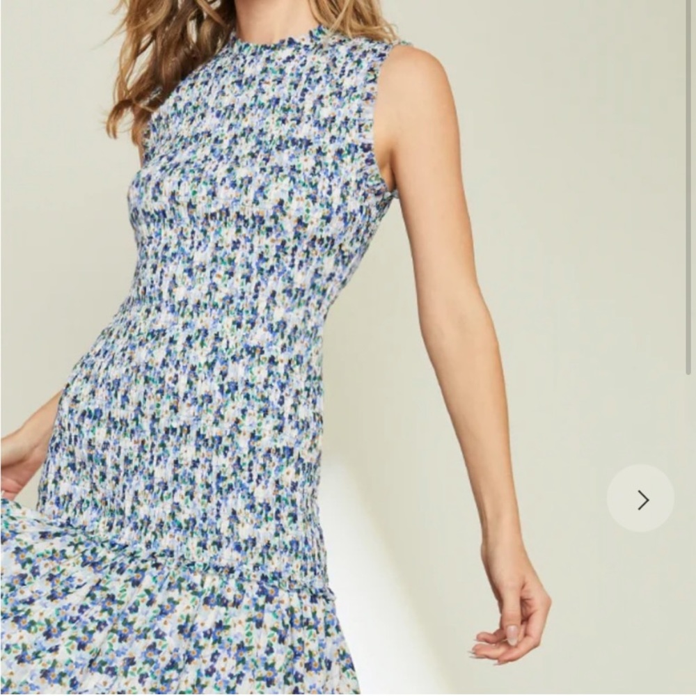 Veronica Beard blue floral dress, size 8, worn once and in like new condition!